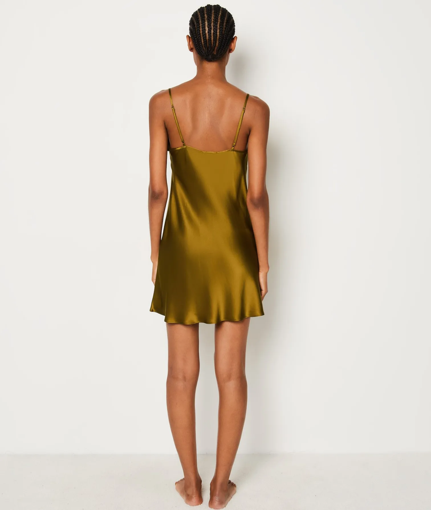 Etam Short Satin Nightdress with Lace Neckline CUIVRE Shop