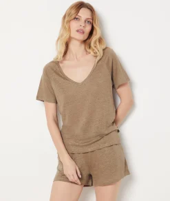 Etam Shorts 100% Linen KHAKI Hot