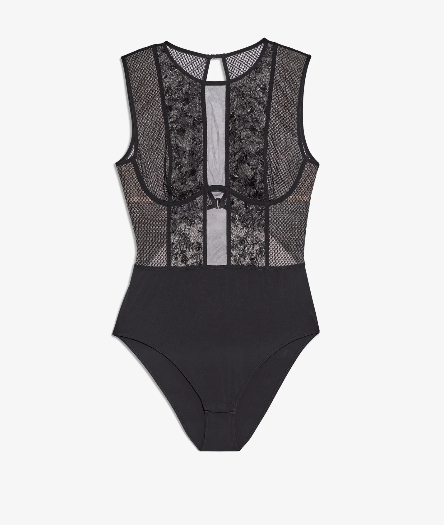 Etam Short-sleeved Bodysuit in Tulle BLACK Store