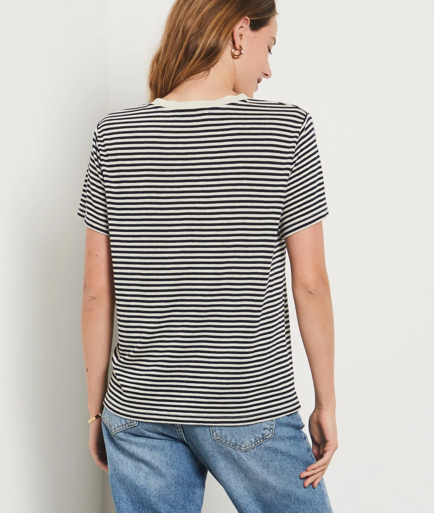Etam Short-sleeved Breton T-shirt ECRU Cheap
