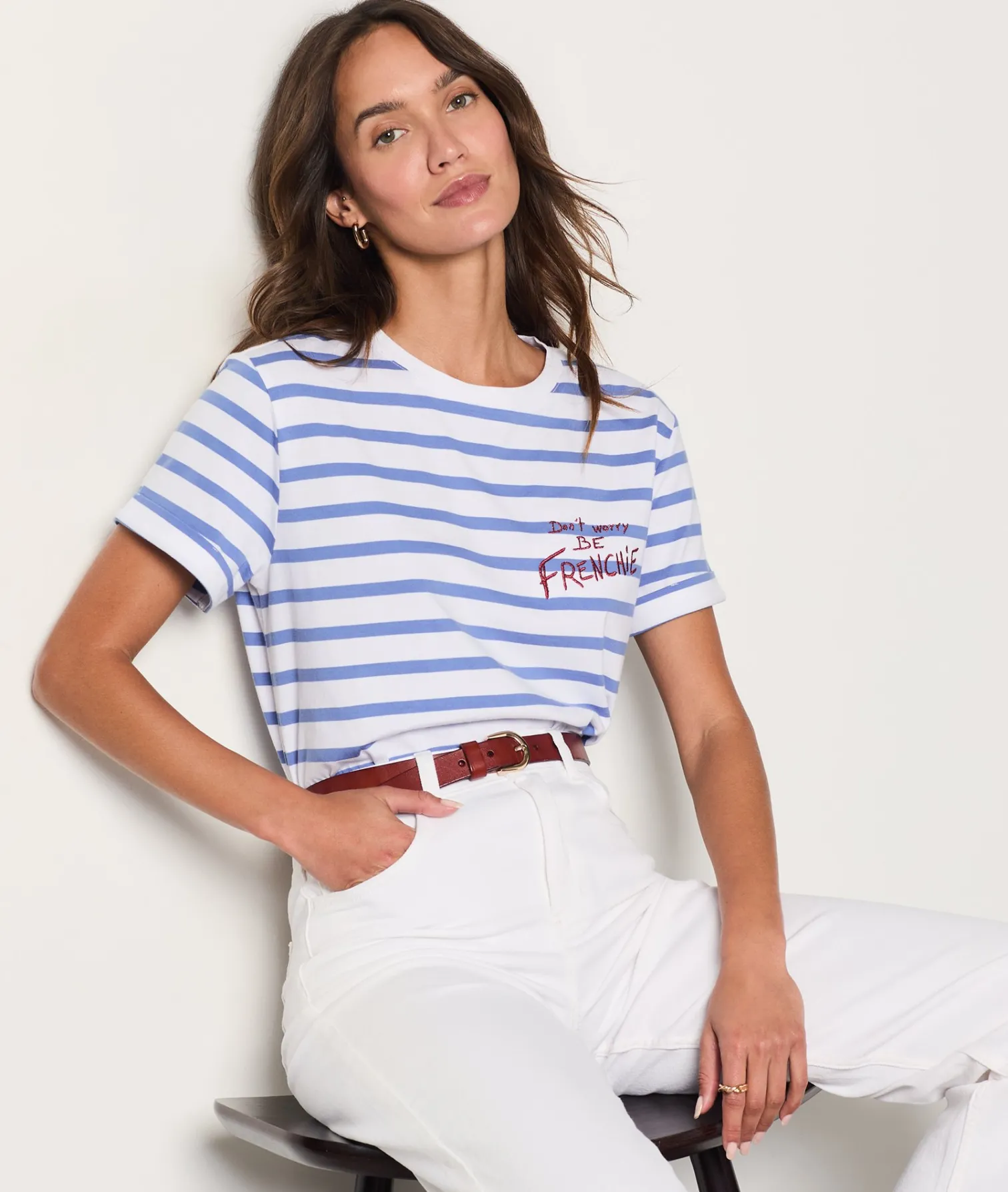 Etam Short-sleeved cotton Breton T-shirt WHITEIMPFD Store