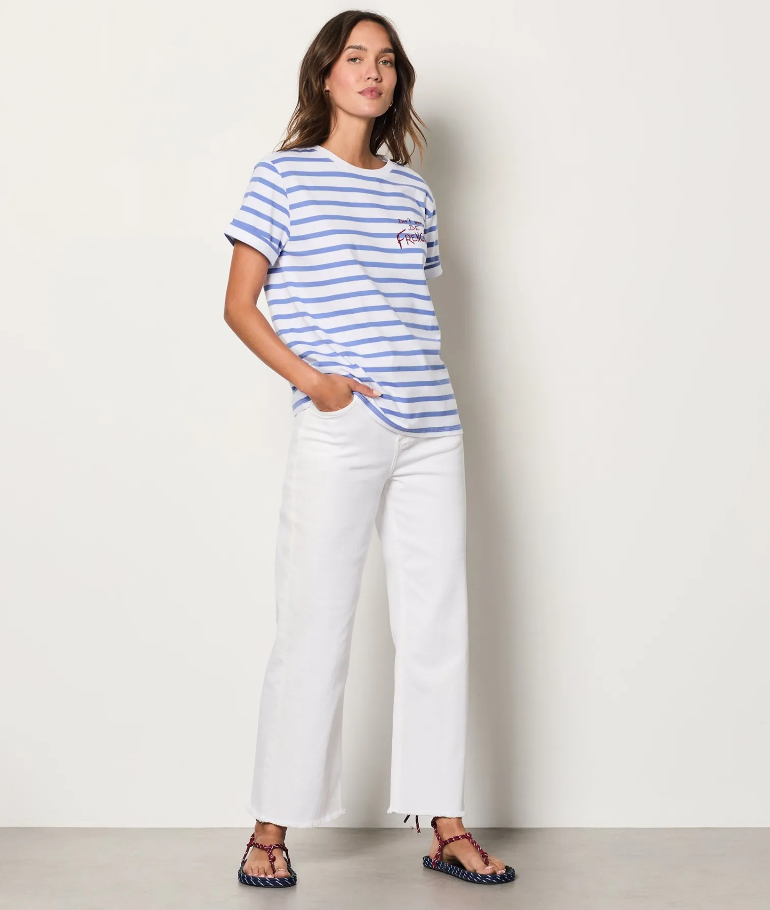 Etam Short-sleeved cotton Breton T-shirt WHITEIMPFD Store