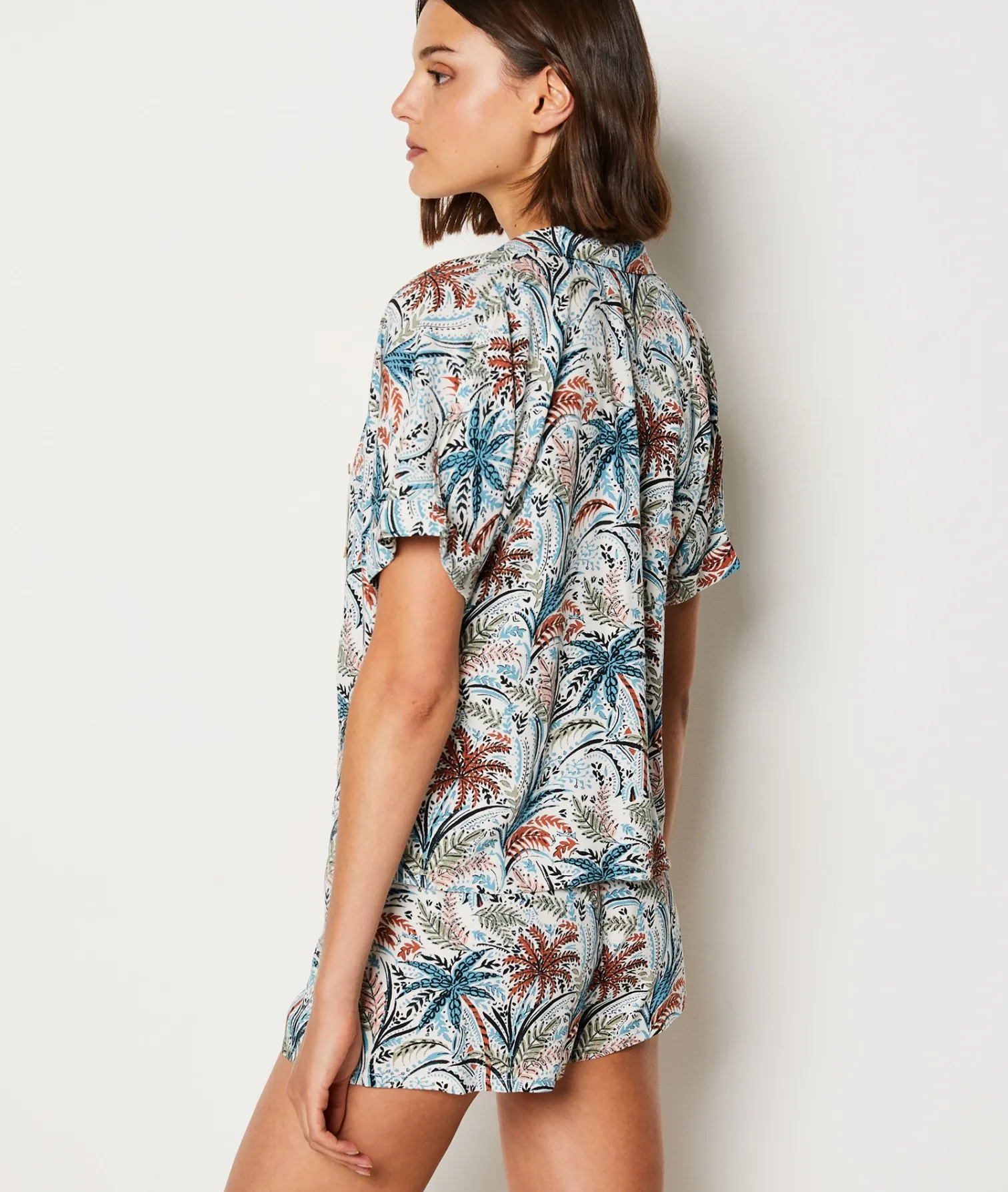 Etam Short-sleeved pyjama shirt with palm print MULTICOLOURED Best