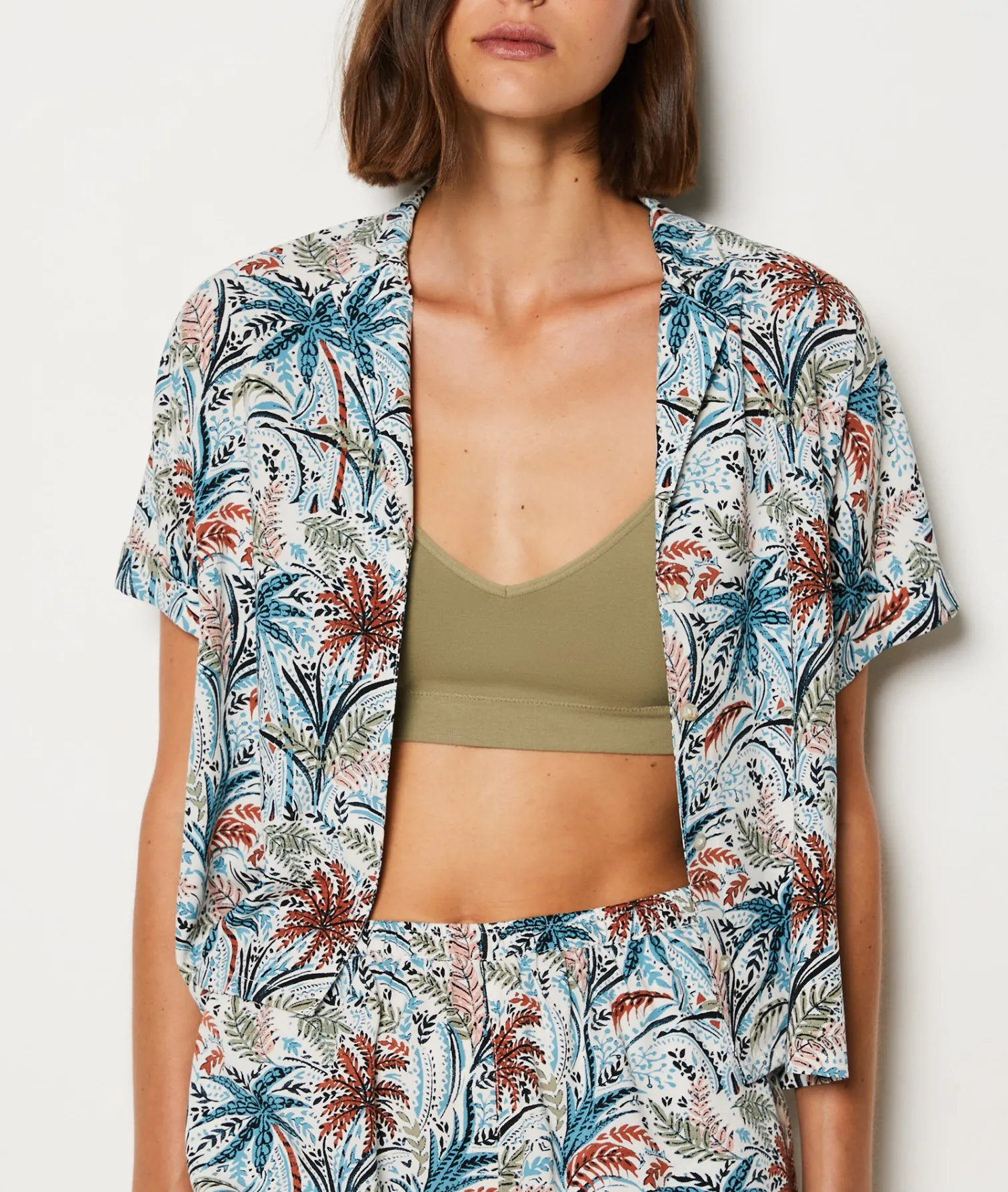 Etam Short-sleeved pyjama shirt with palm print MULTICOLOURED Best