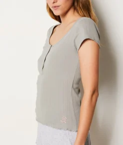 Etam Short-sleeved Pyjama Top NILEGREEN Cheap