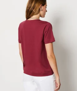 Etam Short-sleeved T-shirt 100% Cotton GARNETBORDEAUX Fashion