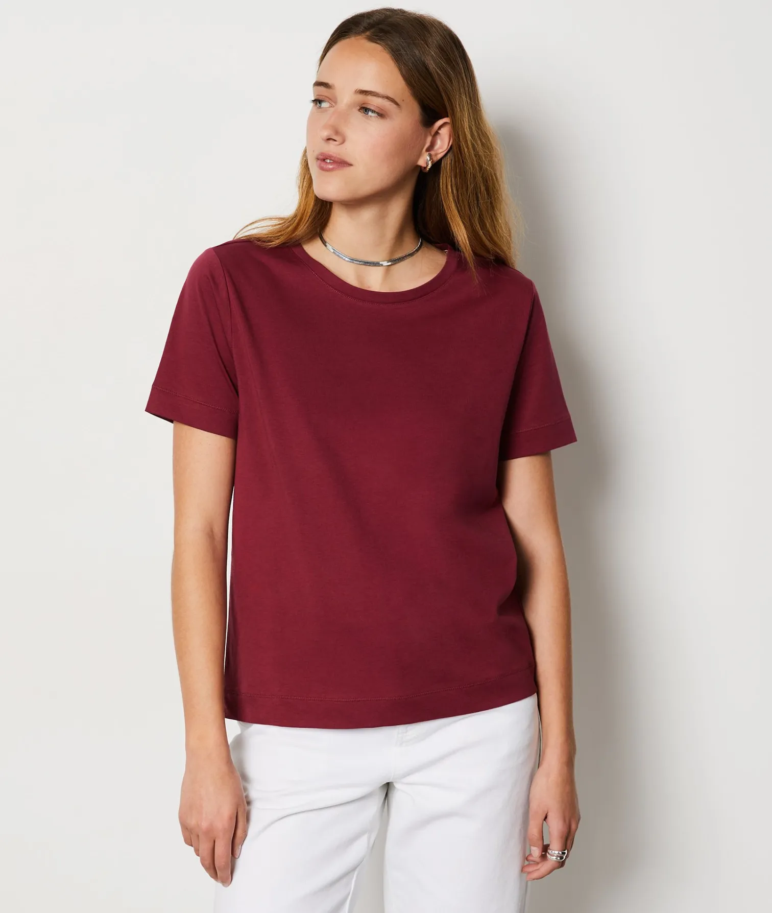 Etam Short-sleeved T-shirt 100% Cotton GARNETBORDEAUX Fashion