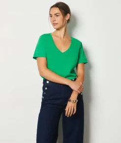 Etam Short-sleeved T-shirt 100% Cotton NILEGREEN Sale