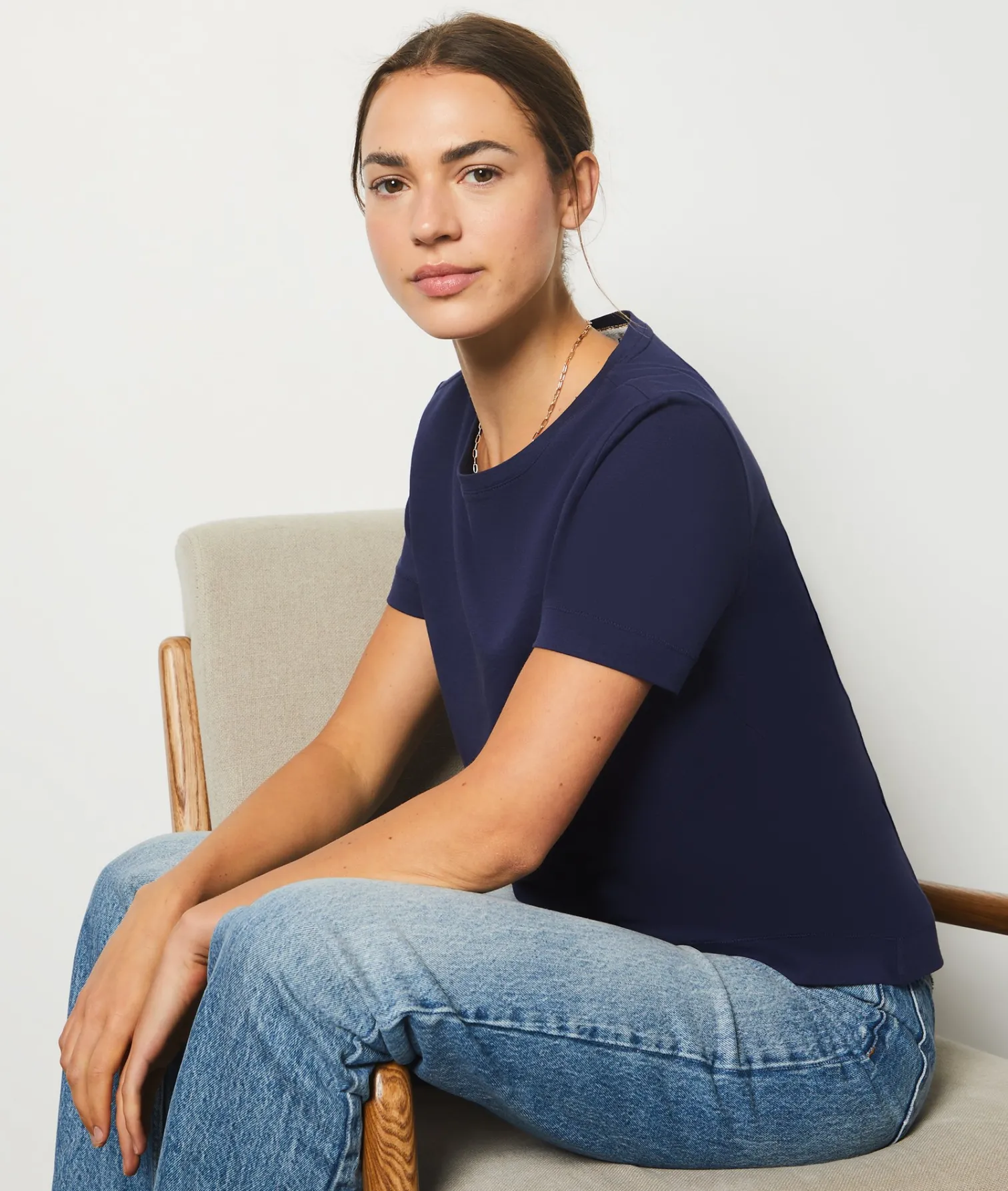 Etam Short-sleeved T-shirt 100% Cotton NIGHTBLUE Cheap