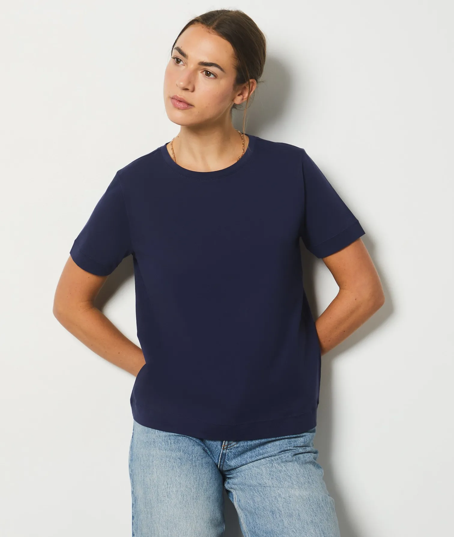 Etam Short-sleeved T-shirt 100% Cotton NIGHTBLUE Cheap