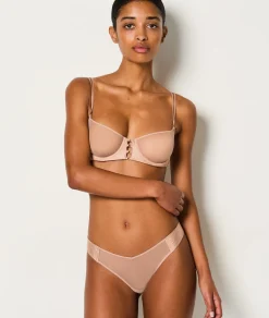 Etam Silk and Tulle Tanga SKYBLUE New