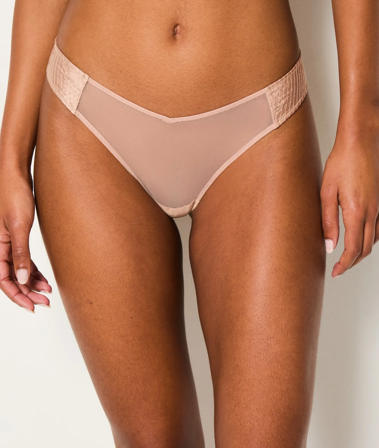 Etam Silk and Tulle Tanga SKYBLUE New