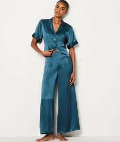 Etam Silk Pyjama Bottoms BLEUPETROLE Online