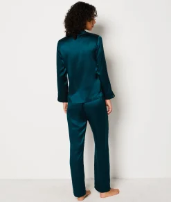 Etam Silk Pyjama Bottoms IMPFONDVERT New