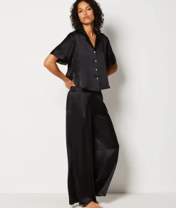 Etam Silk Pyjama Bottoms NOIR Sale