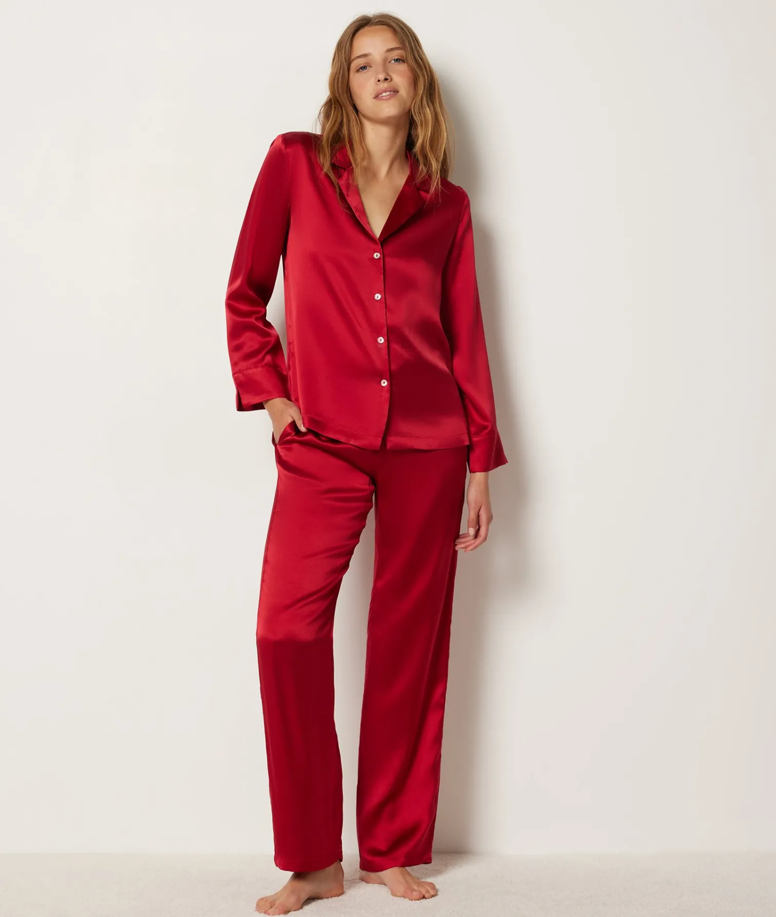 Etam Silk Sleep Pants CARDINAL Outlet