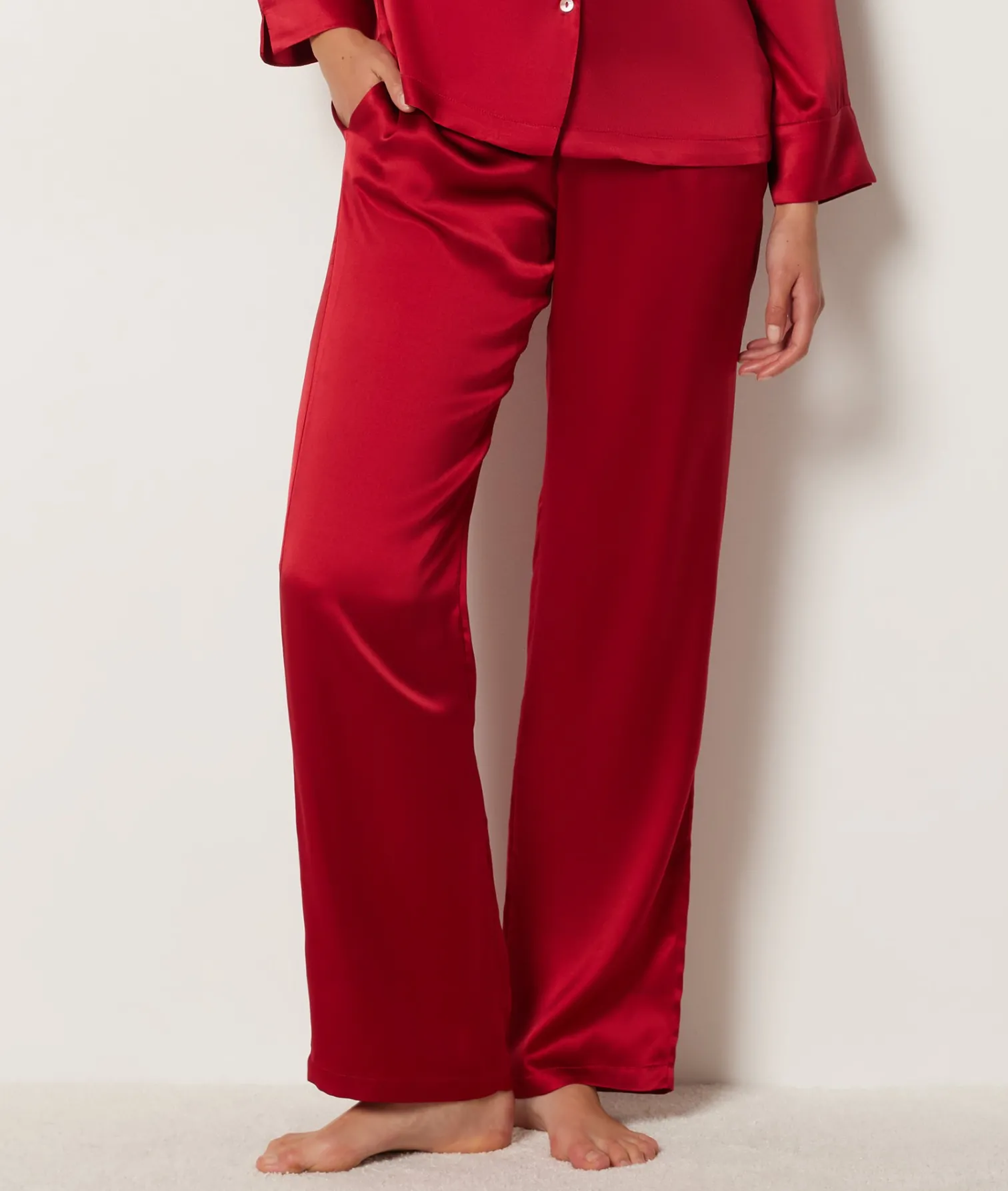 Etam Silk Sleep Pants CARDINAL Outlet