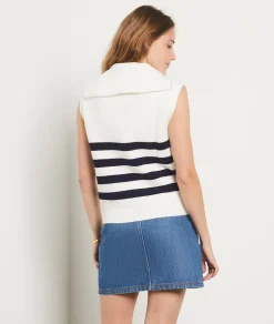 Etam Sleeveless Breton Sweater ECRU Cheap