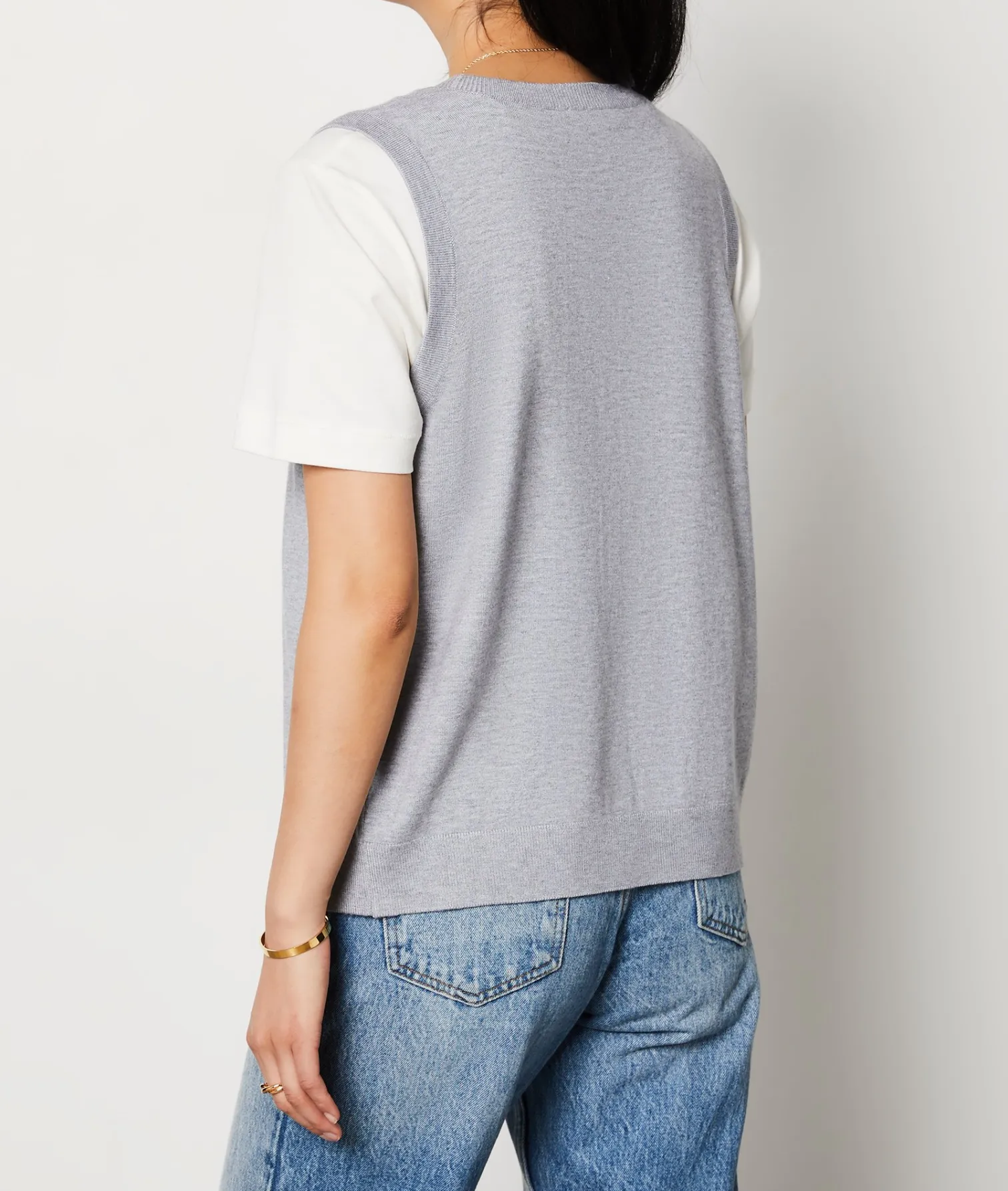 Etam Sleeveless sweater with buttons GREY Cheap