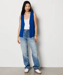 Etam Sleeveless sweater with buttons BLUEGREEN Cheap