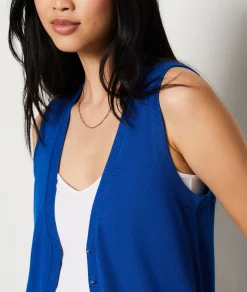 Etam Sleeveless sweater with buttons BLUEGREEN Cheap