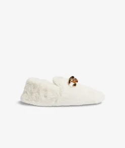 Etam Slippers with Fur and Jewel Details ECRU Outlet