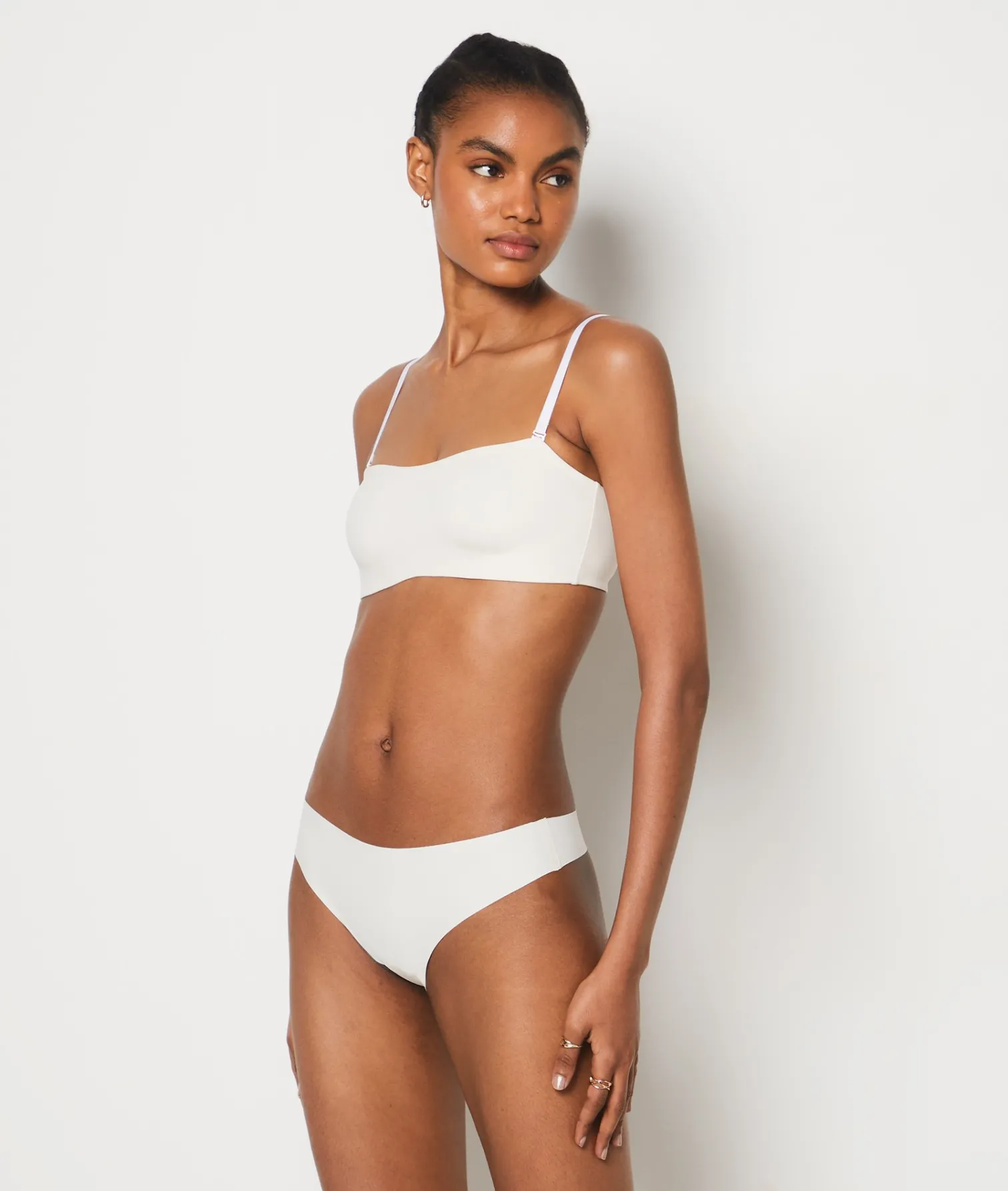 Etam Soft Underwire Bandeau Bra with Removable Straps ECRU Best Sale