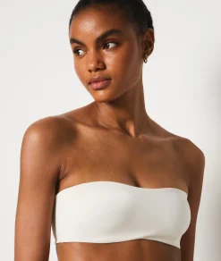 Etam Soft Underwire Bandeau Bra with Removable Straps ECRU Best Sale