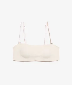 Etam Soft Underwire Bandeau Bra with Removable Straps ECRU Best Sale