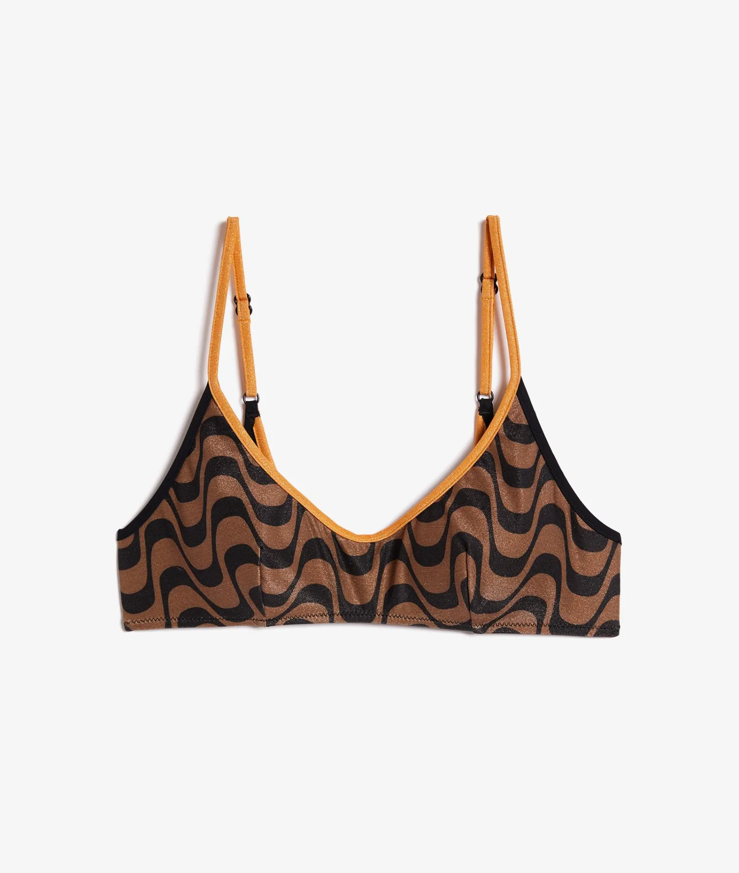 Etam Sports Bra Bikini Top Brown Fashion