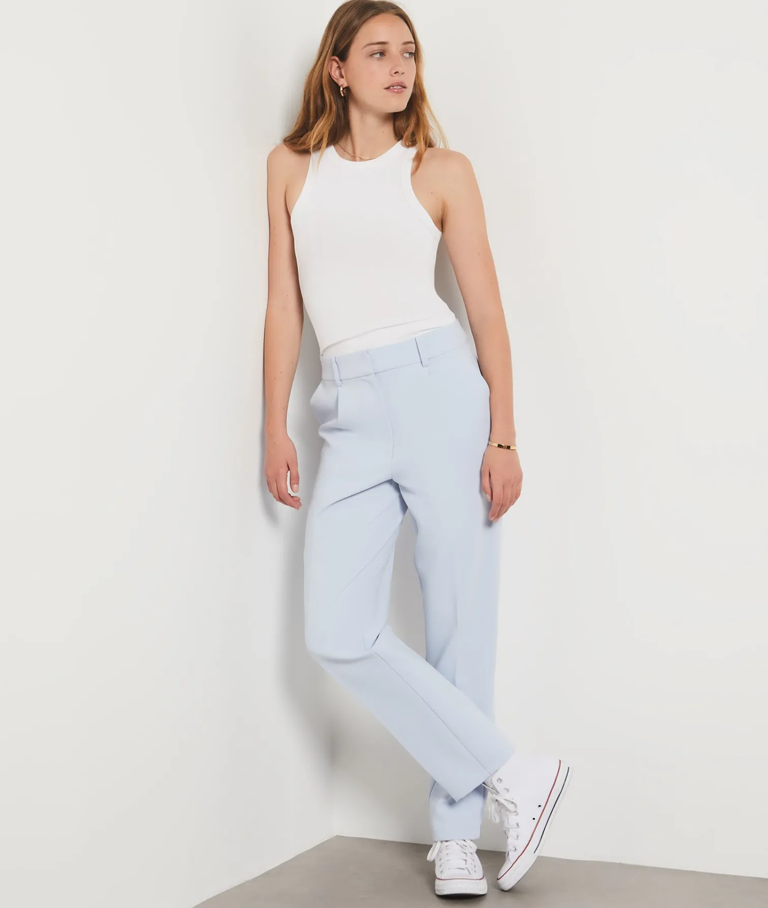Etam Straight Cut Trousers SKYBLUE New