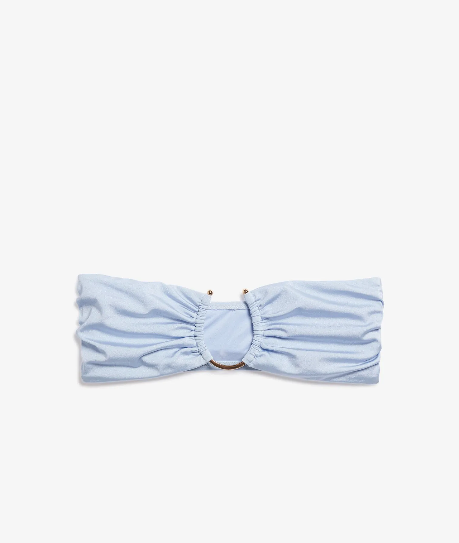 Etam Strapless Bikini Top with Satin Ring Detail SKYBLUE Flash Sale