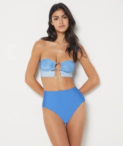 Etam Strapless Bikini Top with Tie Detail BLUE Sale