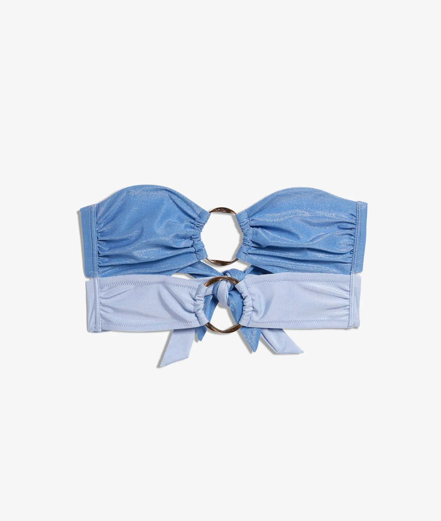 Etam Strapless Bikini Top with Tie Detail BLUE Sale