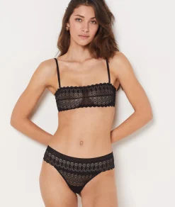 Etam Strapless Lace Bra with Removable Straps BLACK Store