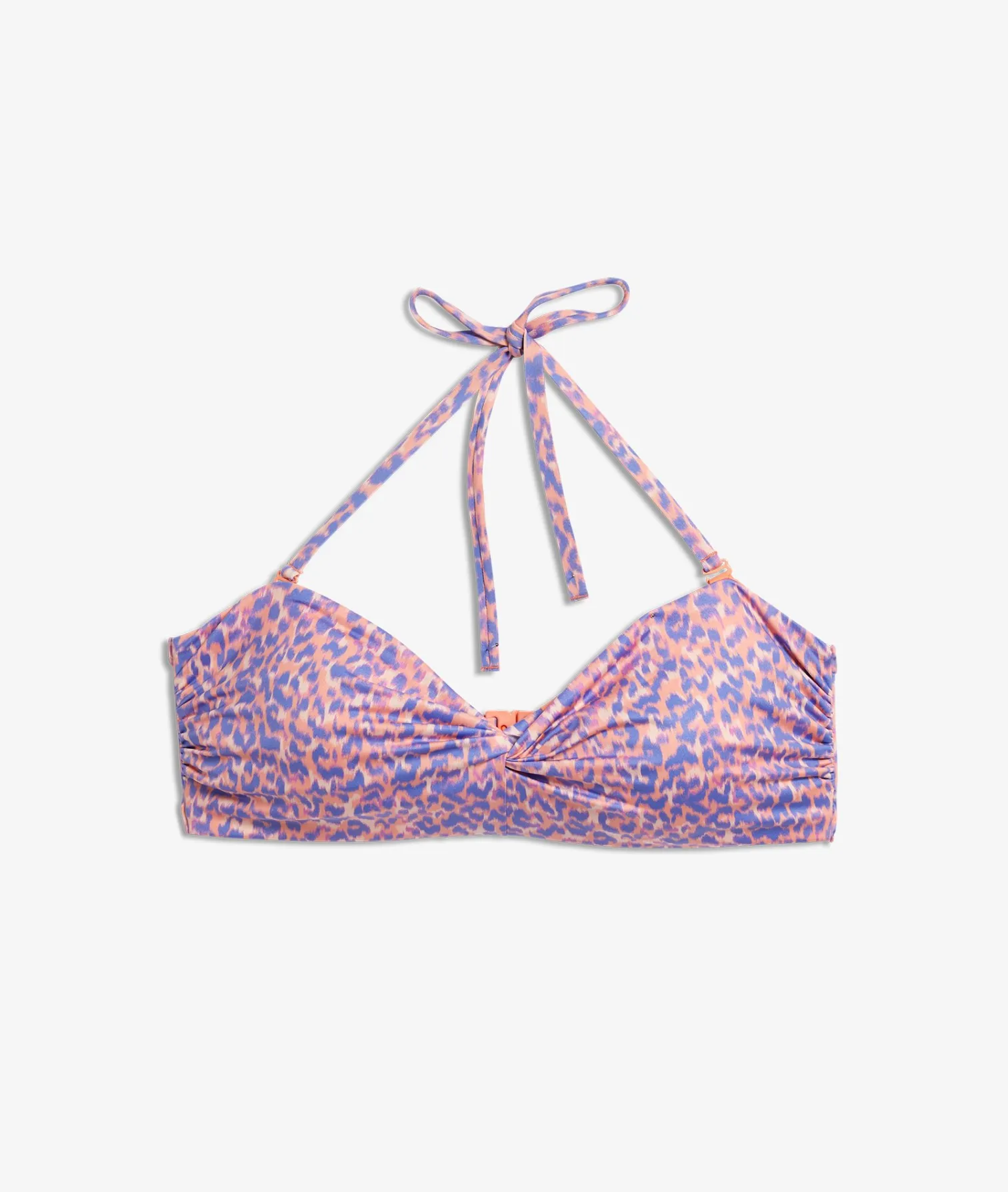 Etam Strapless Underwired Leopard Print Bikini Top MAUVE Best