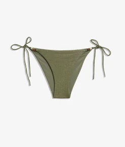 Etam String Bikini Bottom with Glitter KHAKI Best