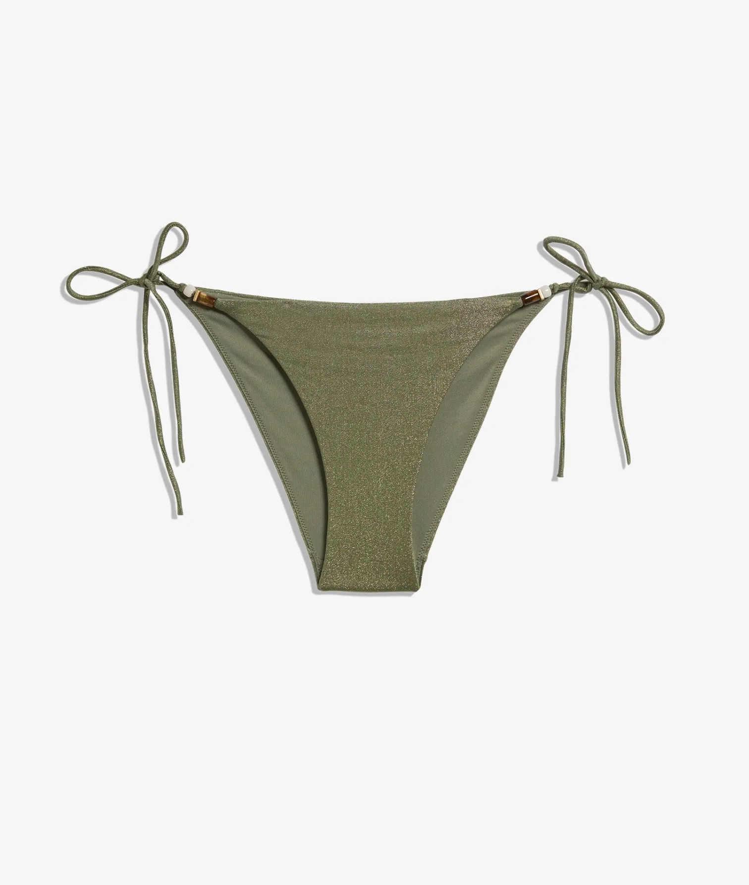 Etam String Bikini Bottom with Glitter KHAKI Best