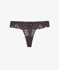 Etam String en tulle plumetis irisé NOIR Best