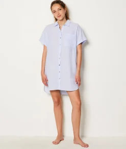 Etam Striped cotton nightshirt SKYBLUE Hot