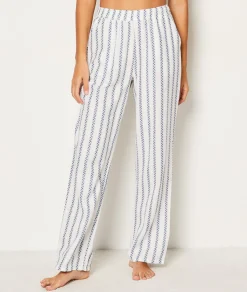 Etam Striped Cotton Pyjama Bottoms BLANC Flash Sale