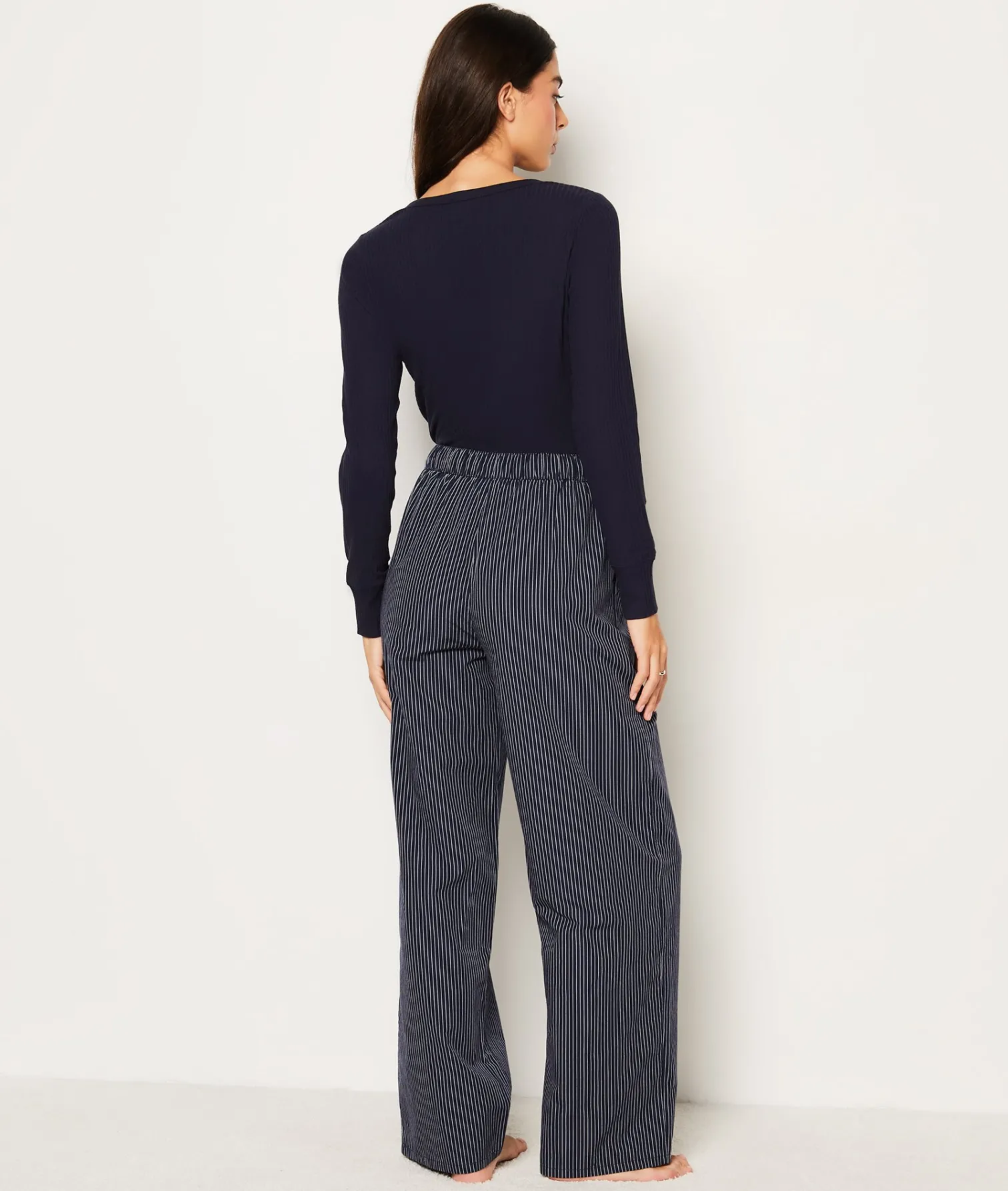 Etam Striped Cotton Pyjama Bottoms BLEUNUIT Sale