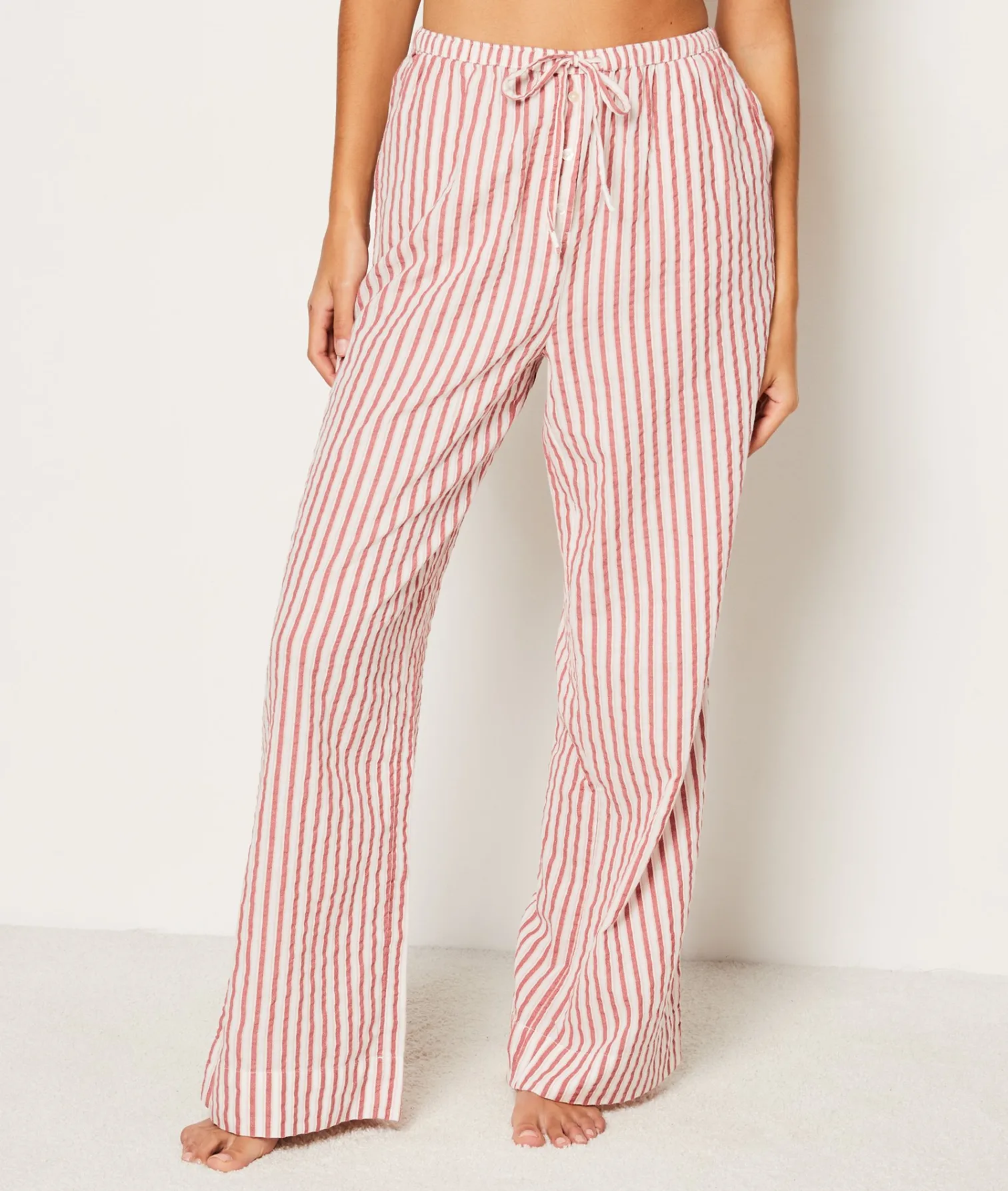 Etam Striped Cotton Pyjama Bottoms ROSE Flash Sale