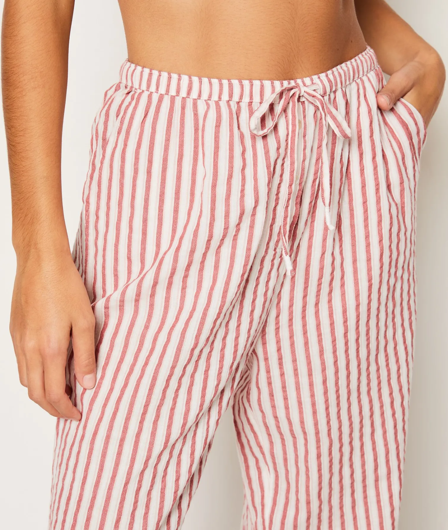 Etam Striped Cotton Pyjama Bottoms ROSE Flash Sale