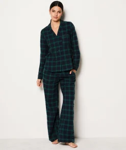 Etam Striped Cotton Pyjama Trousers GREEN Online