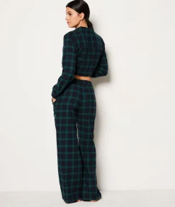 Etam Striped Cotton Pyjama Trousers GREEN Online