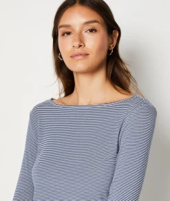 Etam Striped Long-Sleeved T-shirt MARINE Sale