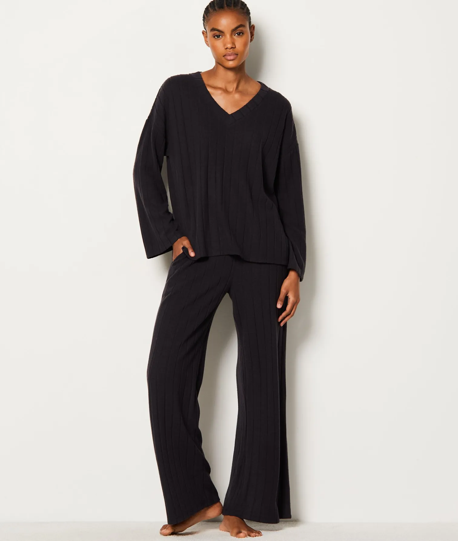 Etam Sweat de pyjama côtelé NOIR Best Sale