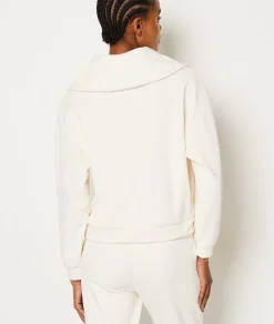 Etam Sweat de pyjama côtelé col camionneur ECRU Online