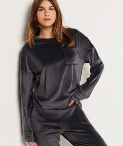 Etam Sweat de pyjama en velours ANTHRACITE Cheap